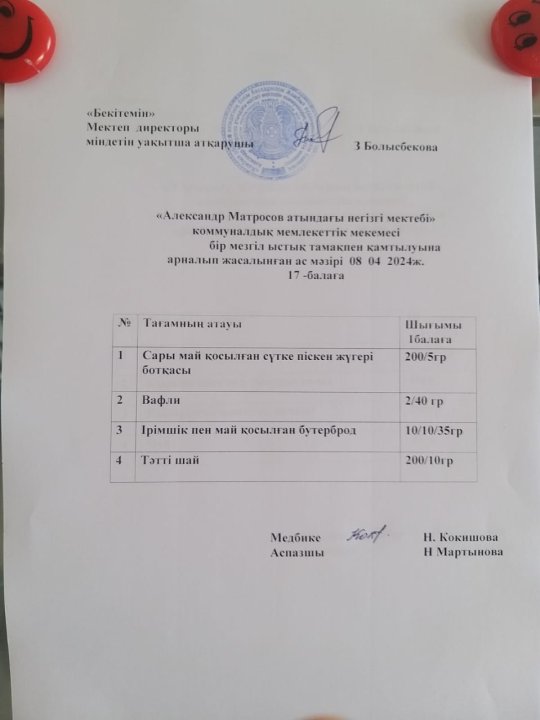 Күнделікті ас мәзірі