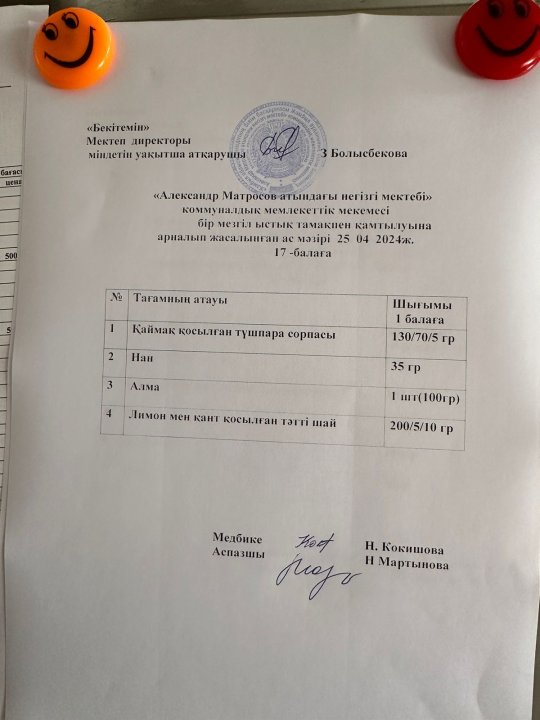 Күнделікті ас мәзірі