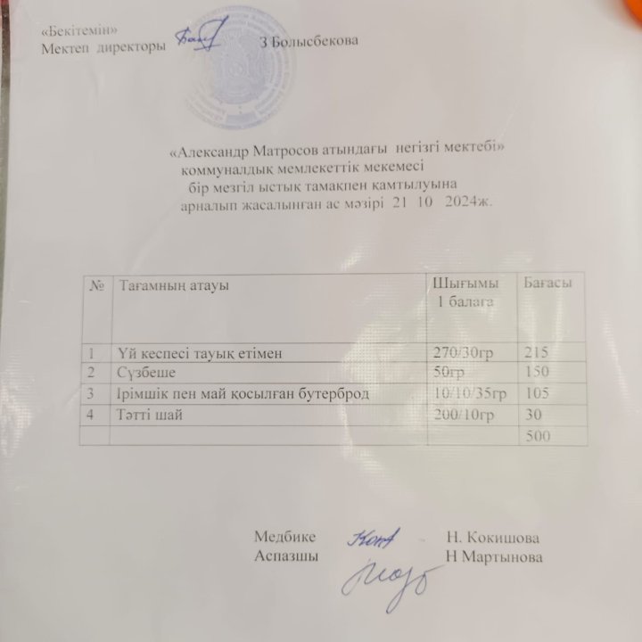 Ас мәзірі